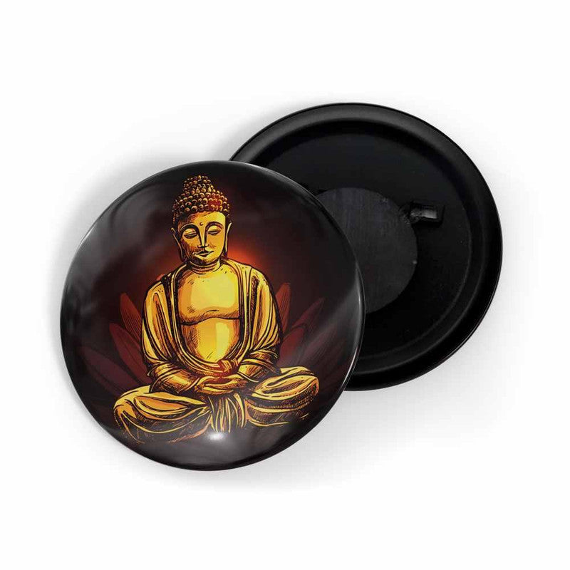 dhcrafts Black color Round Fridge Magnet Vesak Glossy Finish Design Pack of 1 (75 mm)
